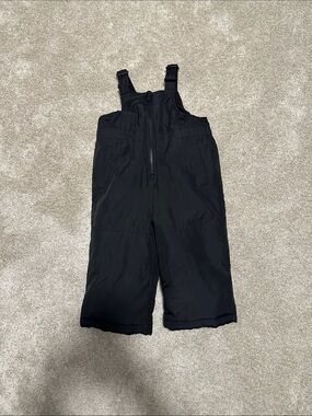 Kids Black Snow Bib Overalls